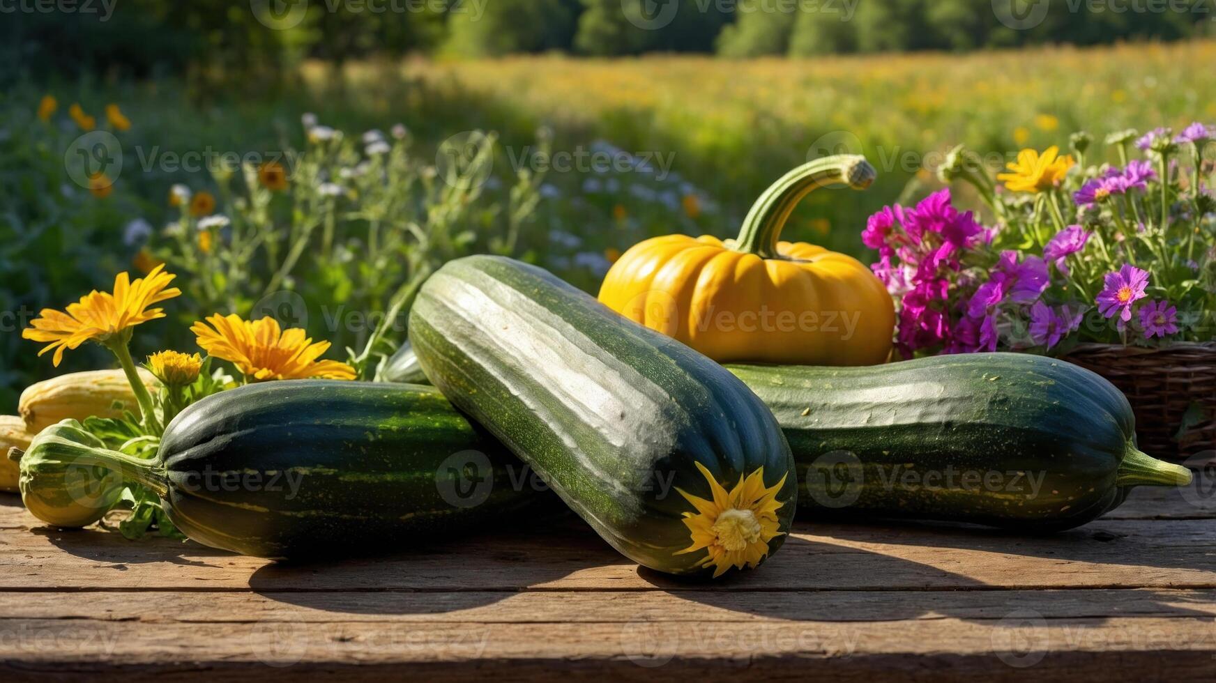 Calabacines en el campo (imagen de producto)