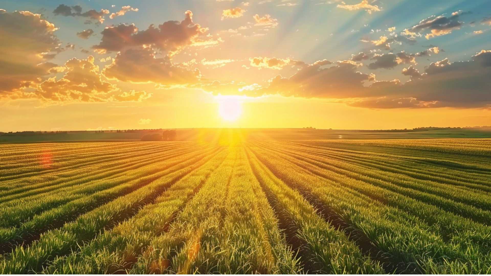 Cultivo al atardecer