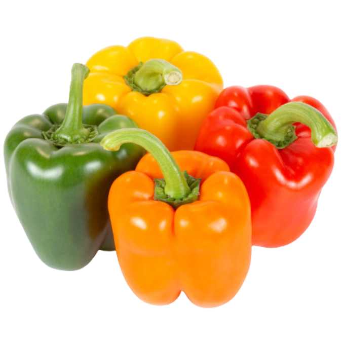 Pimiento California en tres colores